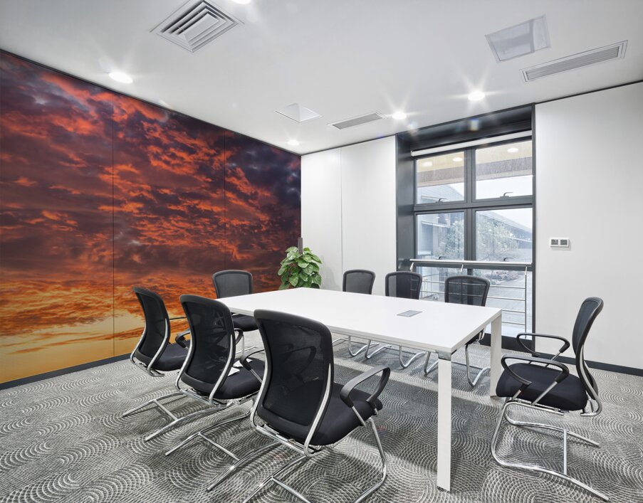 Dramatic sunset seen in the sky above Georgetown Texas community Wall Printing