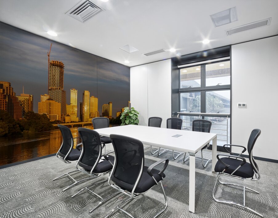 Waterline dominates city skyline of Austin Texas at sunset in 20 Wall Printing