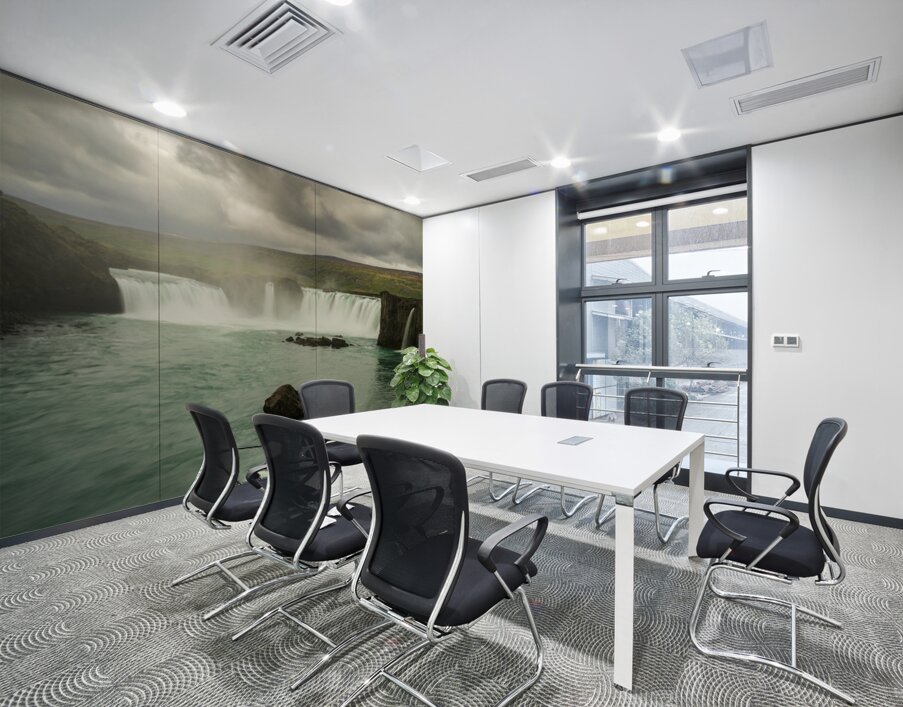 Godafoss or Waterfall of the Gods near Akureyri in Northern Ice Wall Printing