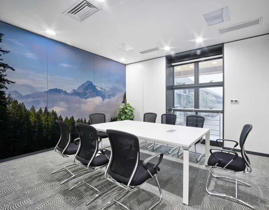 Whitehorse Mountain seen through rolling clouds and mist from Ro Wall Printing