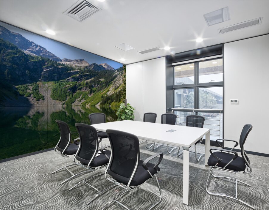 Mirror image reflection of Rainy Lake in North Cascades National Wall Printing