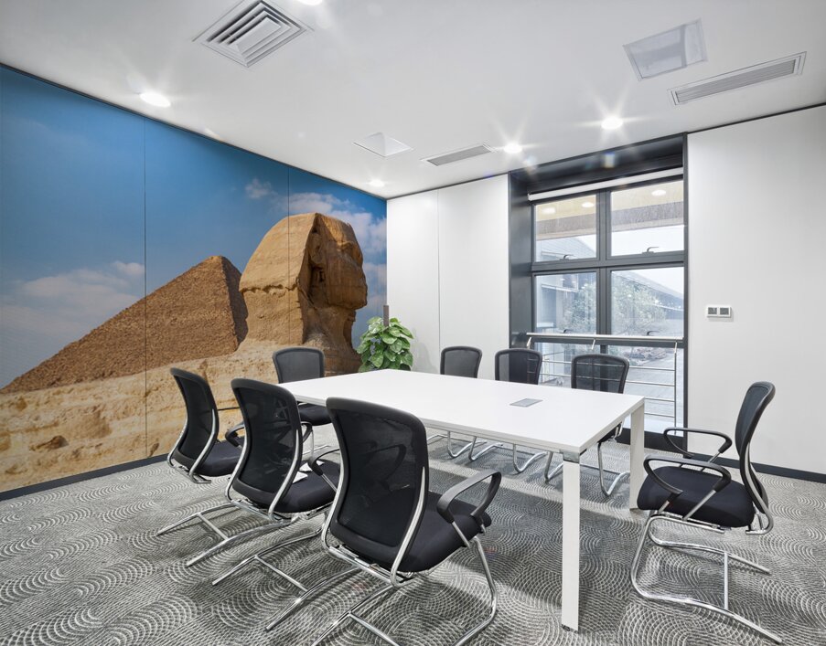 Great Pyramid behind Sphinx at Giza Egypt Wall Printing