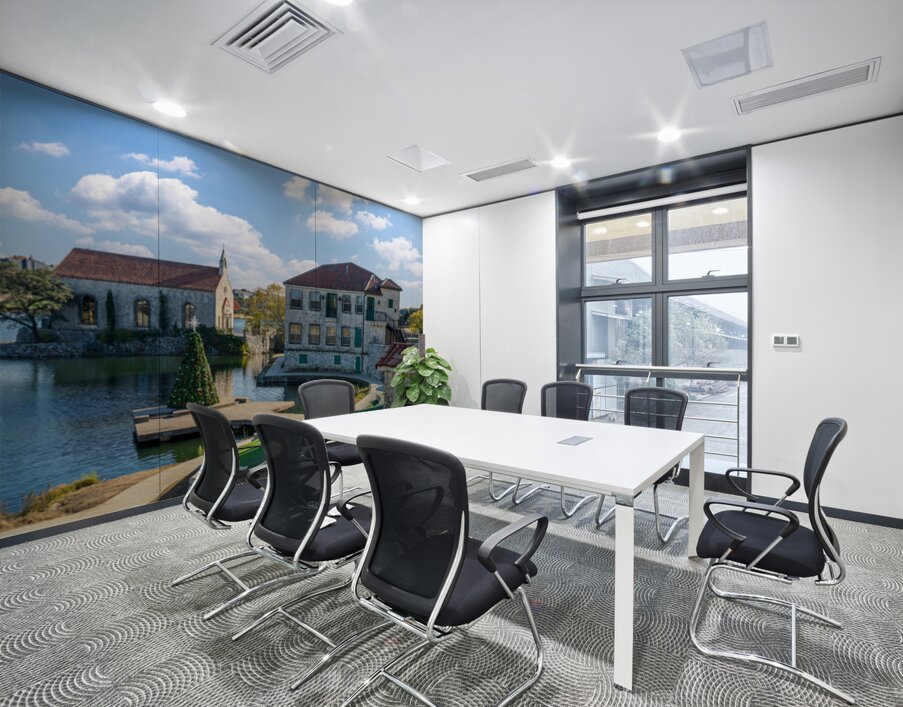 Clear December day in Adriatica Village McKinney Texas a plann Wall Printing