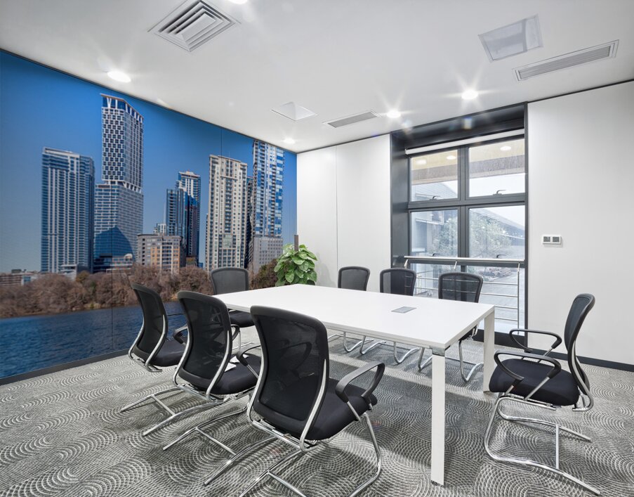 Modern Rainey Street Austin apartments above lake Wall Printing