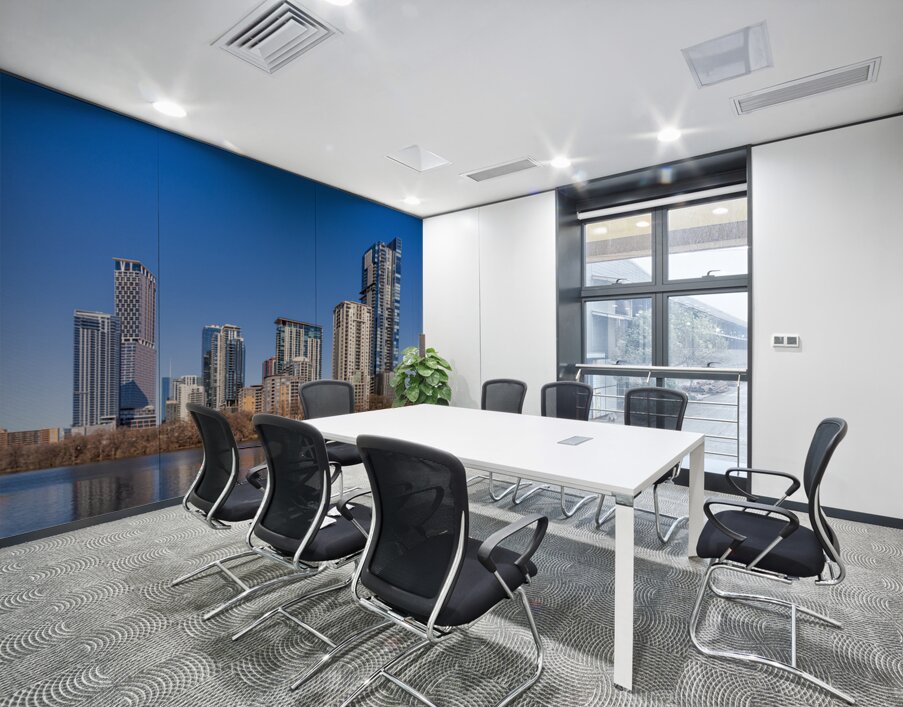 Rainey Street development Austin Texas from lake Wall Printing