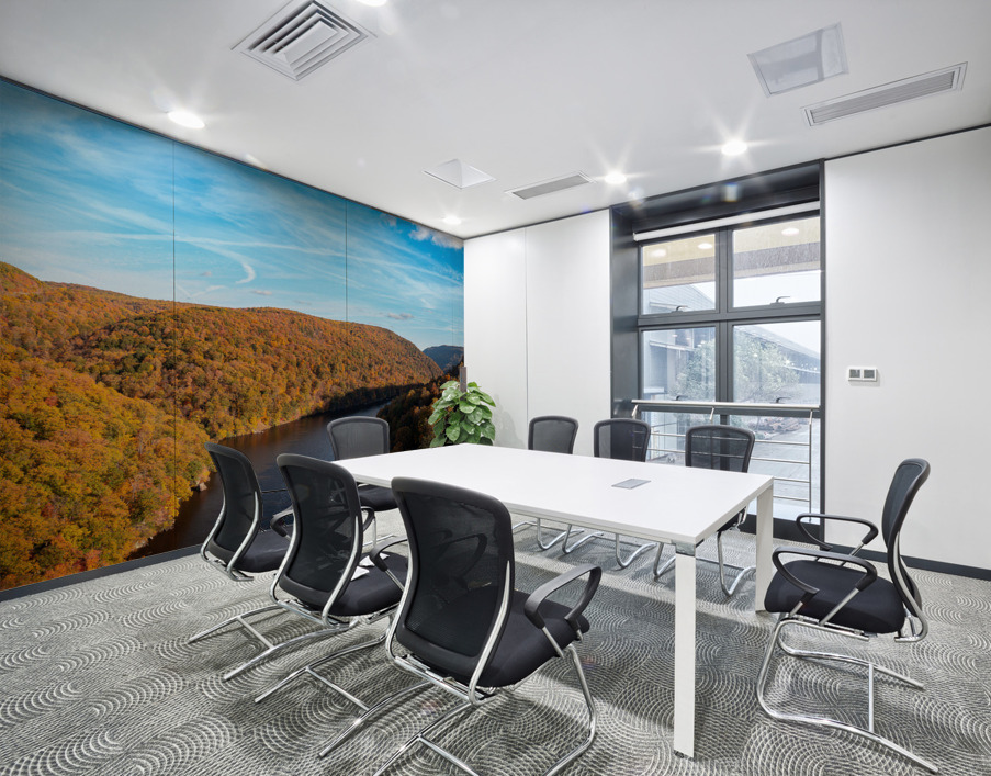 Autumn view of the Cheat river entering the lake in Morgantown WV Wall Printing