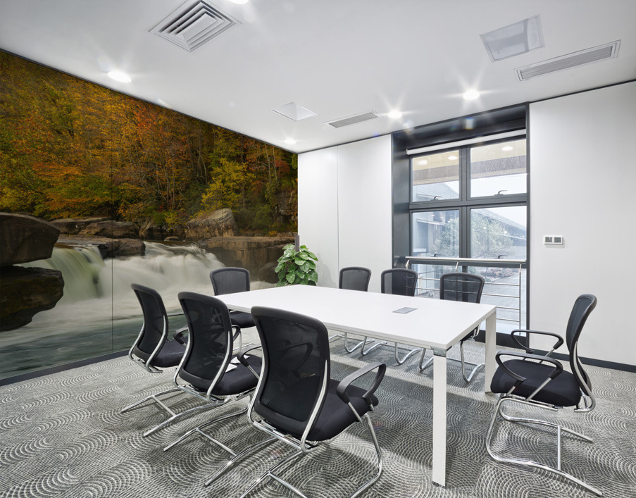 Section of Valley Falls on a misty autumn day Wall Printing