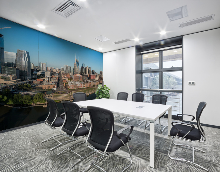 Panoramic skyline of Nashville in Tennessee from aerial drone Wall Printing