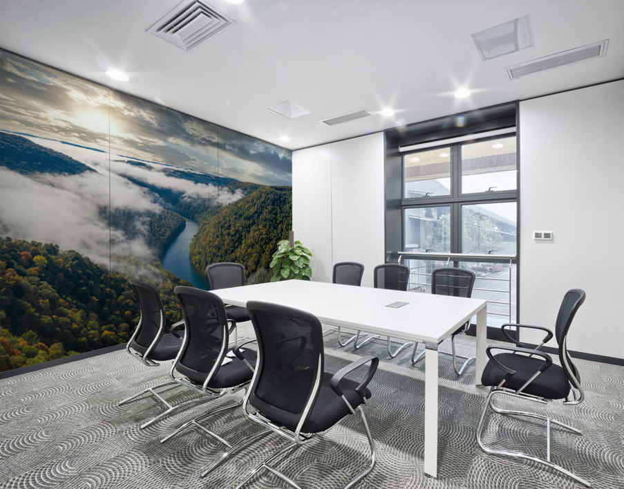Panorama of gorge of the Cheat River upstream in the fall Wall Printing