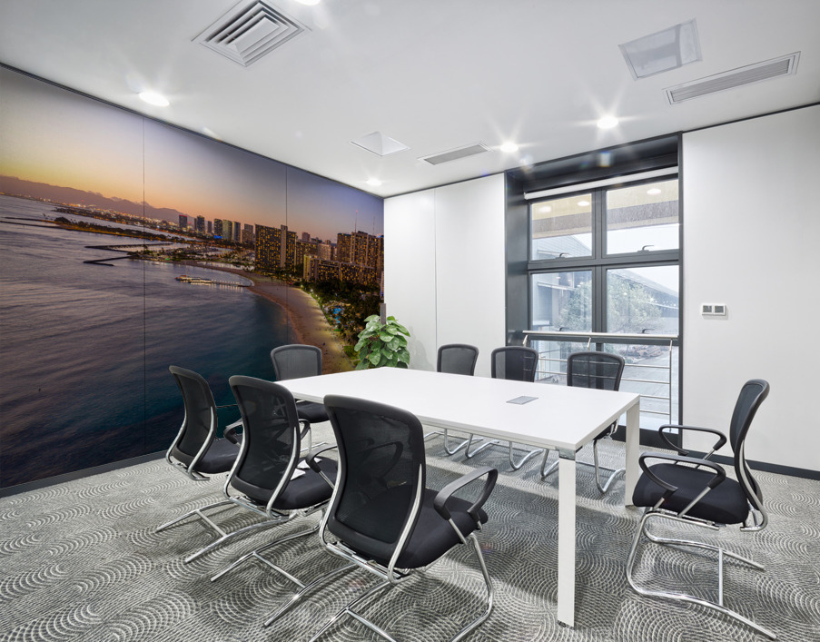 Aerial view of Waikiki beach at sunset Wall Printing