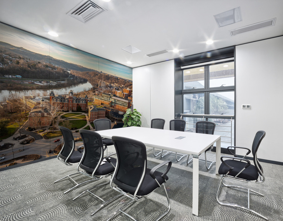 Aerial panorama of the Woodburn Circle at WVU Wall Printing
