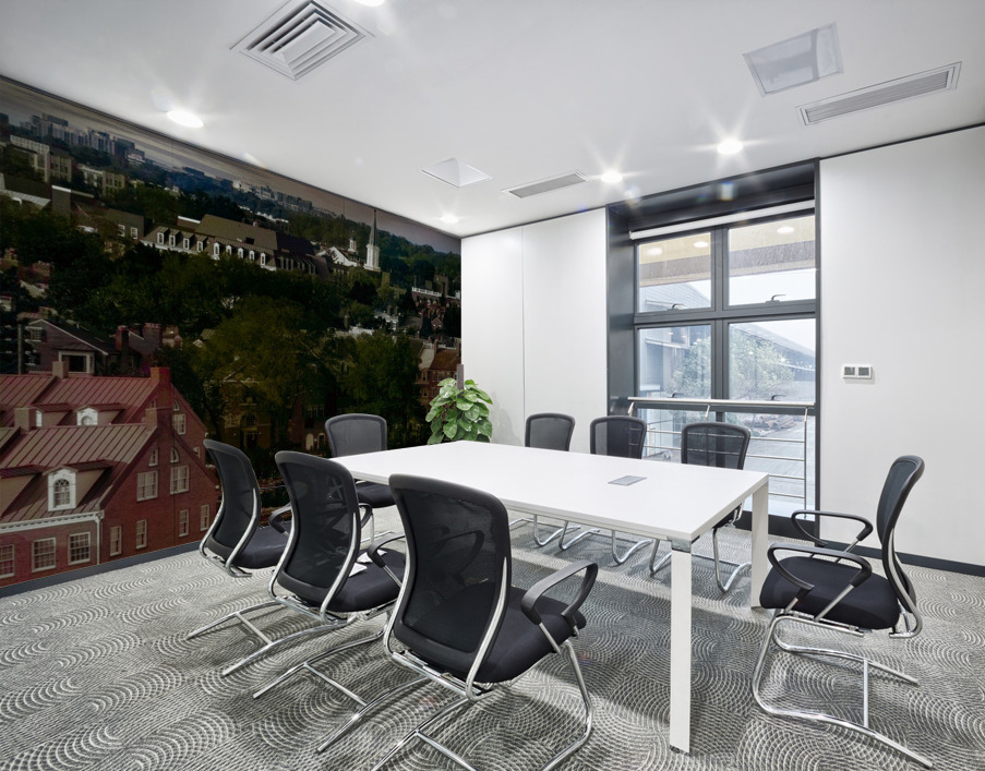 Moody view of city of Alexandria in Virginia at sunset Wall Printing