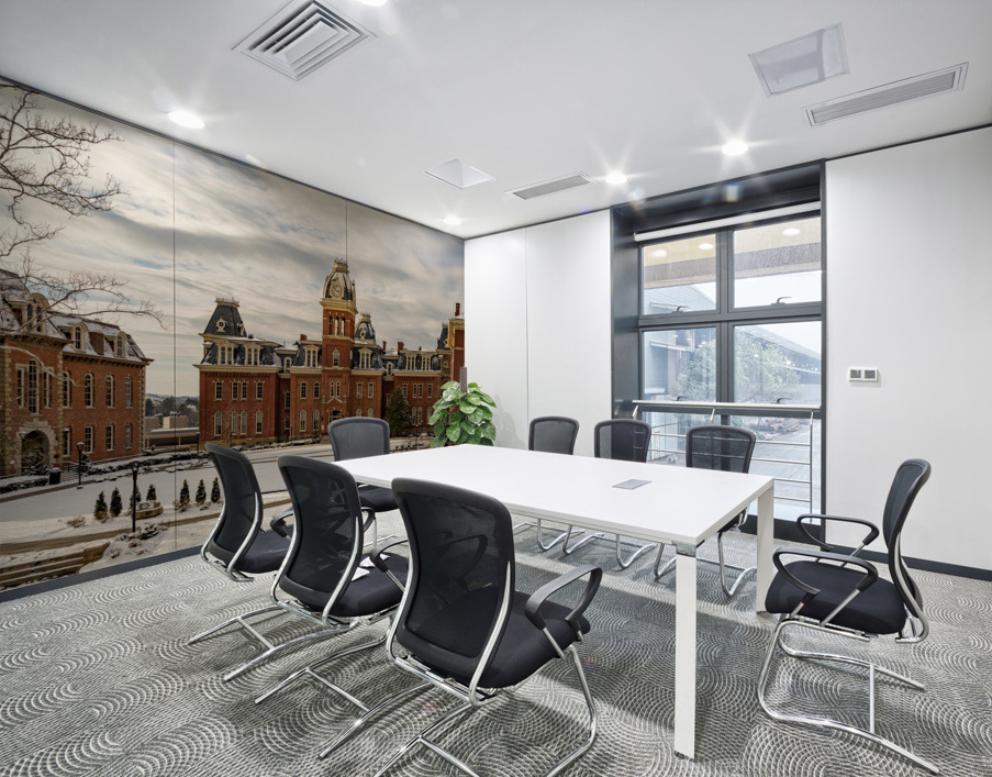 Woodburn Hall at West Virginia University in the snow Wall Printing