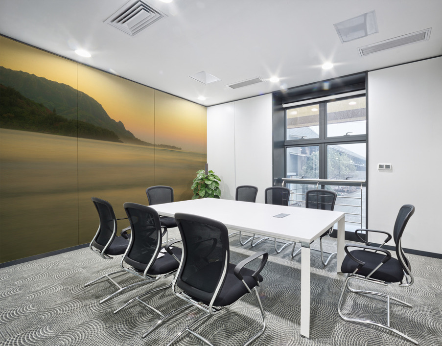 Ethereal view of Hanalei Bay on Kauai Wall Printing