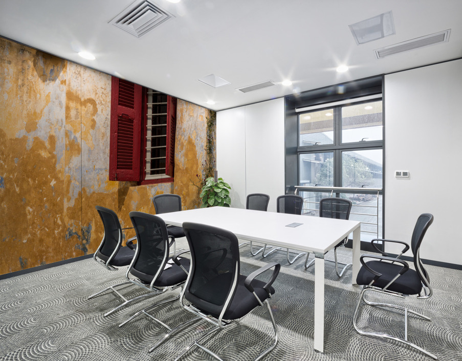 Red shutters on window in Anafiotika in Athens Wall Printing