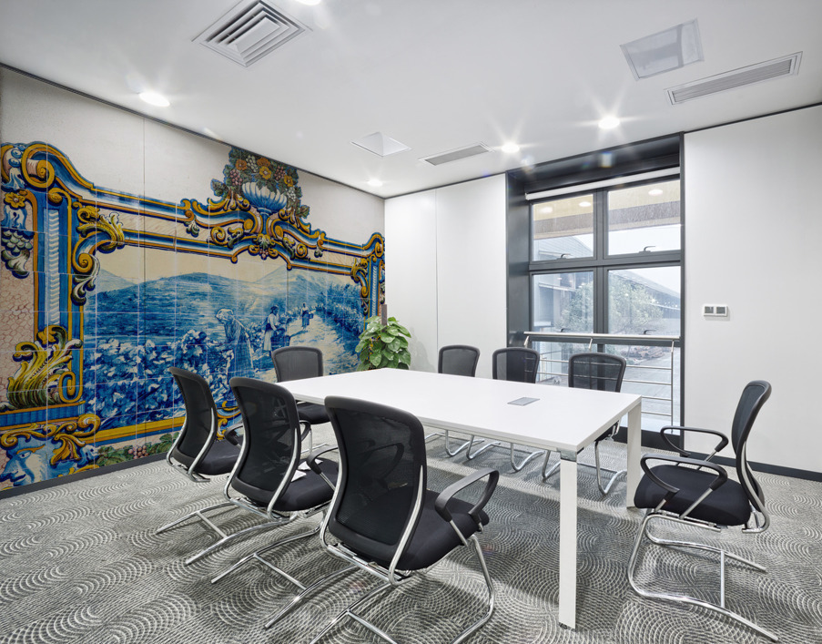 Ceramic tiles at Pinhao station in Portugal Wall Printing