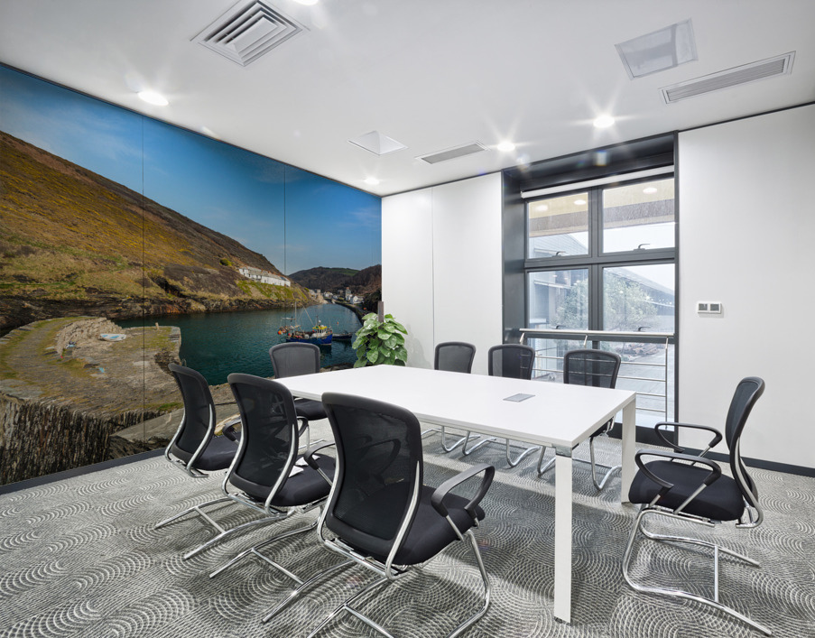 Fishing boats in harbor of Boscastle Cornwall Wall Printing