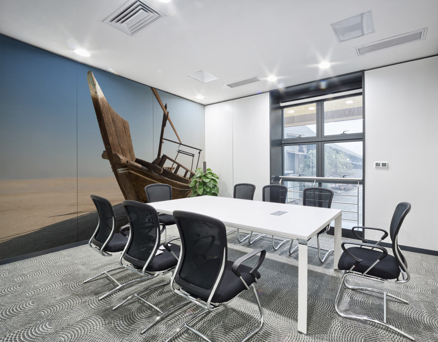 Fishermans boat or dhow on sand Wall Printing