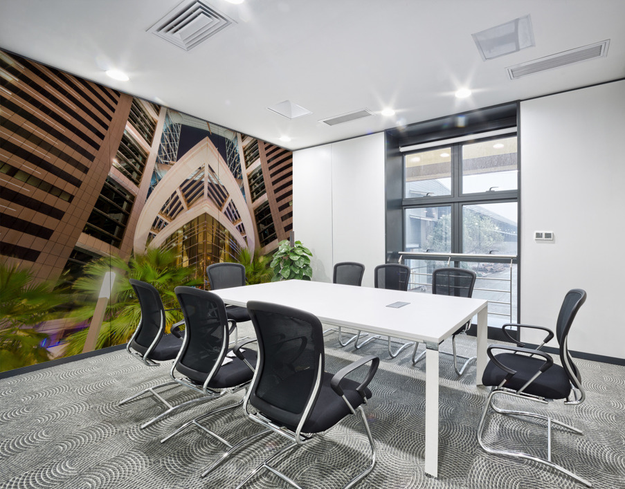 Dramatic view of Bahrain World Trade Center buildings Wall Printing