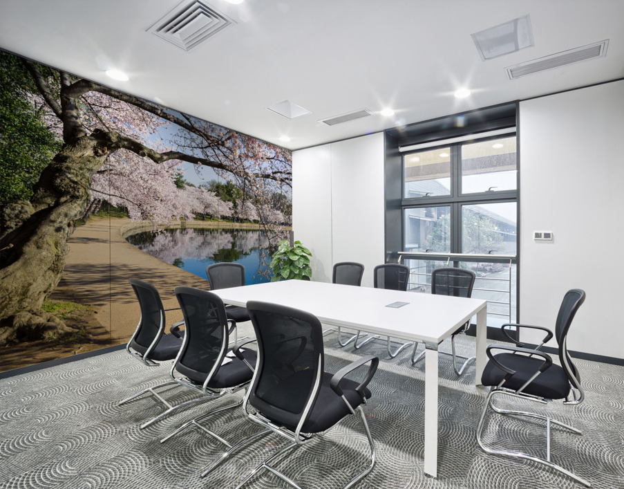 Pathway around the tidal basin during Cherry Blossom Festival Wall Printing