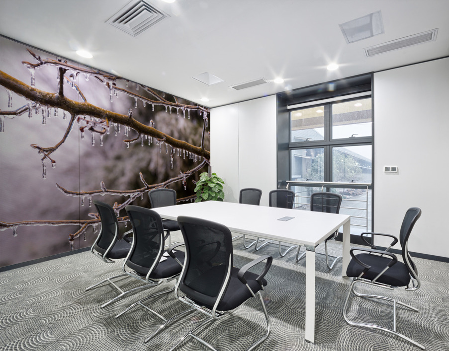 Ice covered branches start to melt to icicles Wall Printing