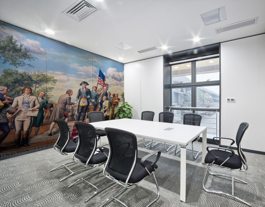 Detail of wall mural of George Washington Wall Printing