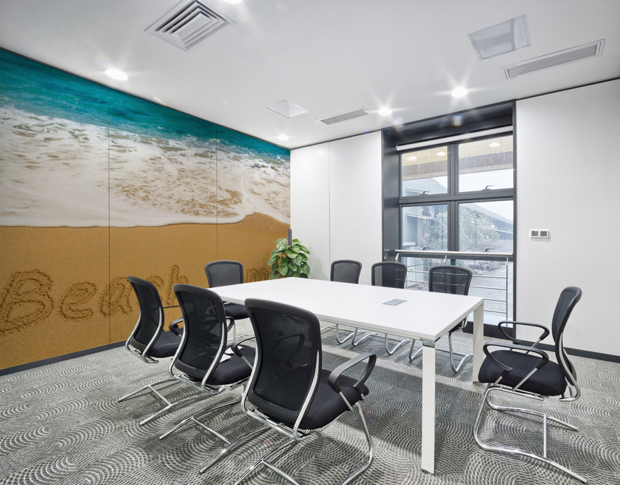 Beach Time written in sand with sea surf Wall Printing