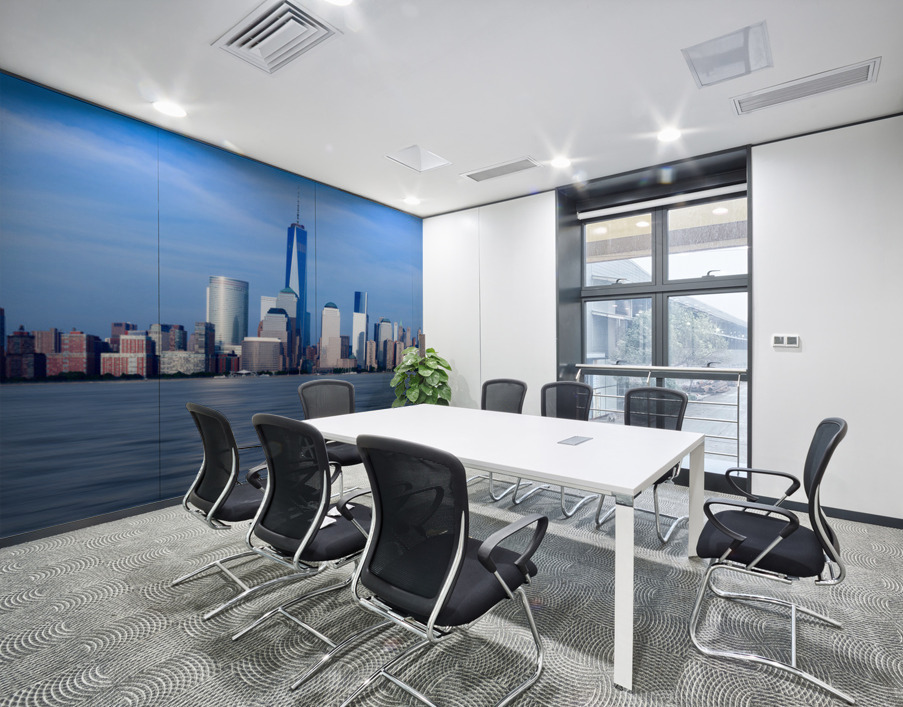 Panorama of Lower Manhattan at dusk Wall Printing