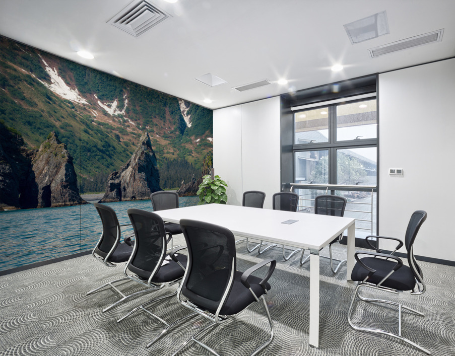 Rocky outcrops in the bay at Seward in Alaska Wall Printing