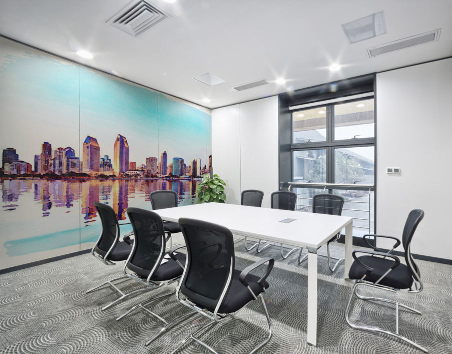 Watercolor painting of San Diego Skyline at sunset from Coronado Wall Printing