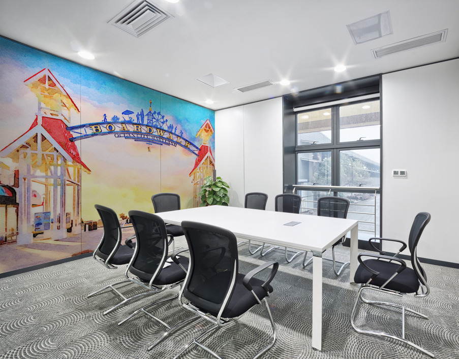 Water color of Ocean City boardwalk at sunrise Wall Printing