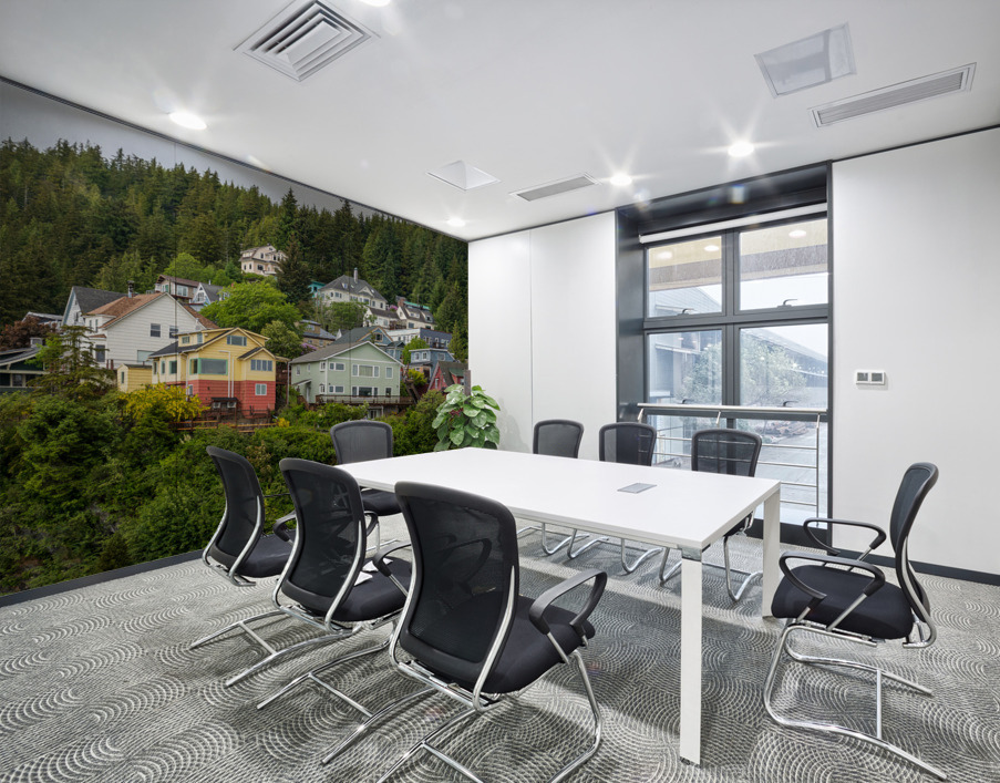 Colorful hillside homes above the town of Ketchikan Alaska Wall Printing