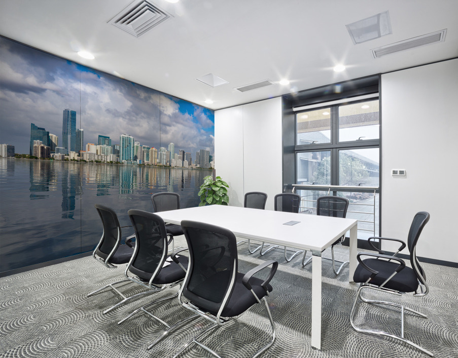 View of Miami Skyline with artificial reflection Wall Printing