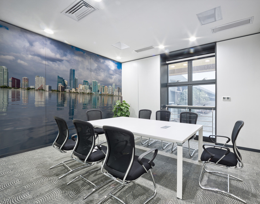 View of Miami Skyline with artificial reflection Wall Printing