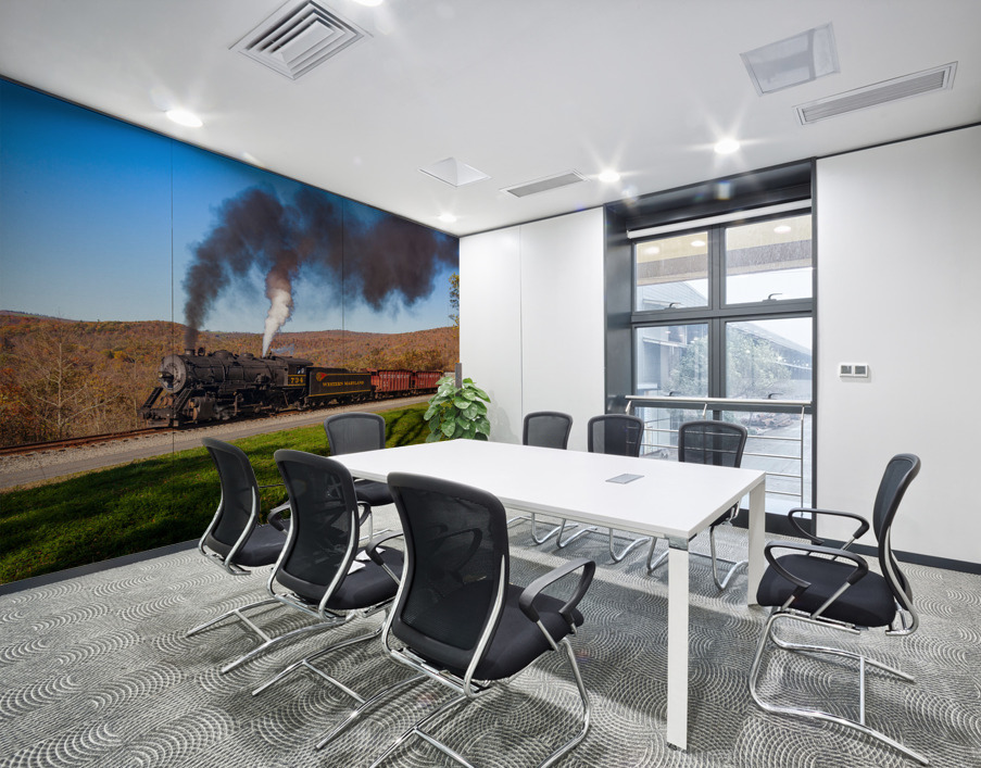 WMRR Steam train powers along railway Wall Printing