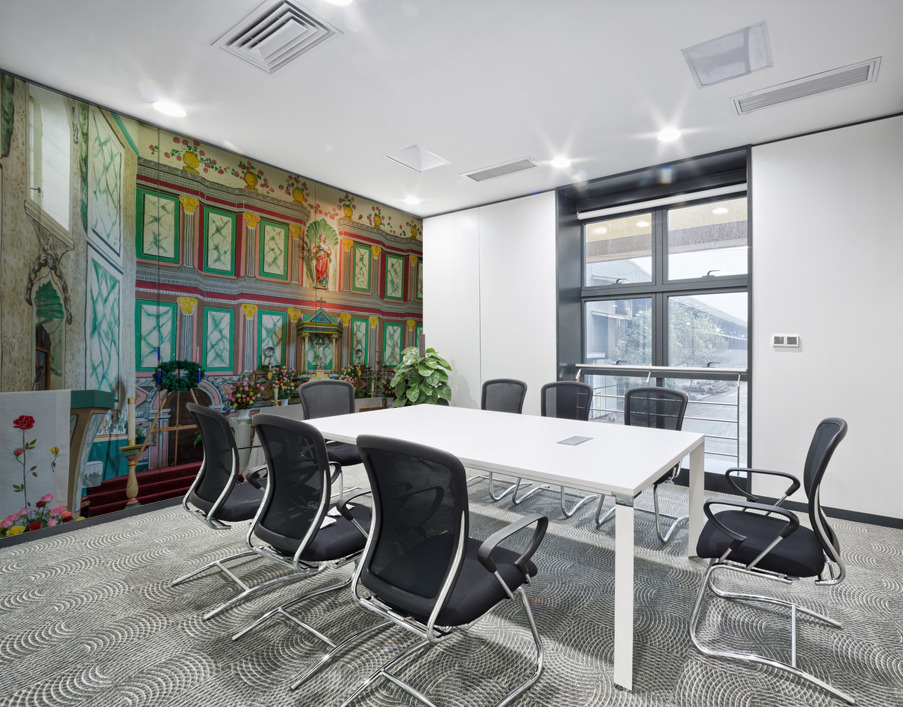 Detail of altar of the church at Santa Ines Mission Wall Printing