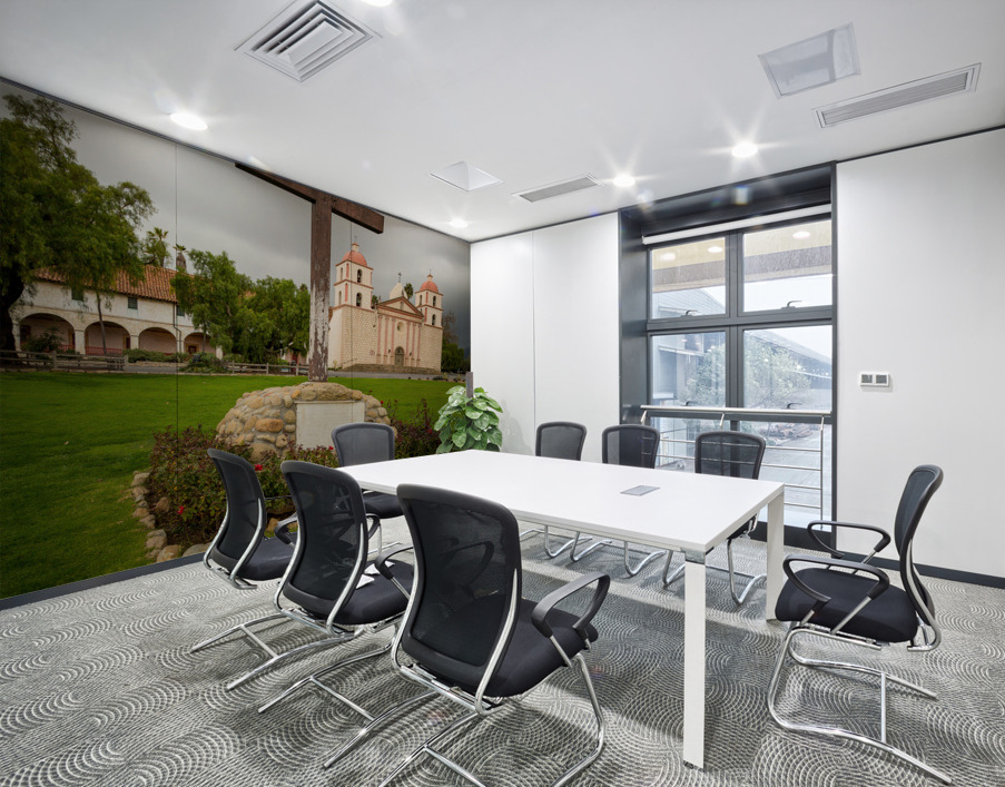 Cloudy stormy day at Santa Barbara Mission Wall Printing