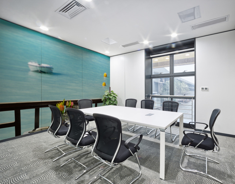 Table setting exterior restaurant in sunshine Wall Printing