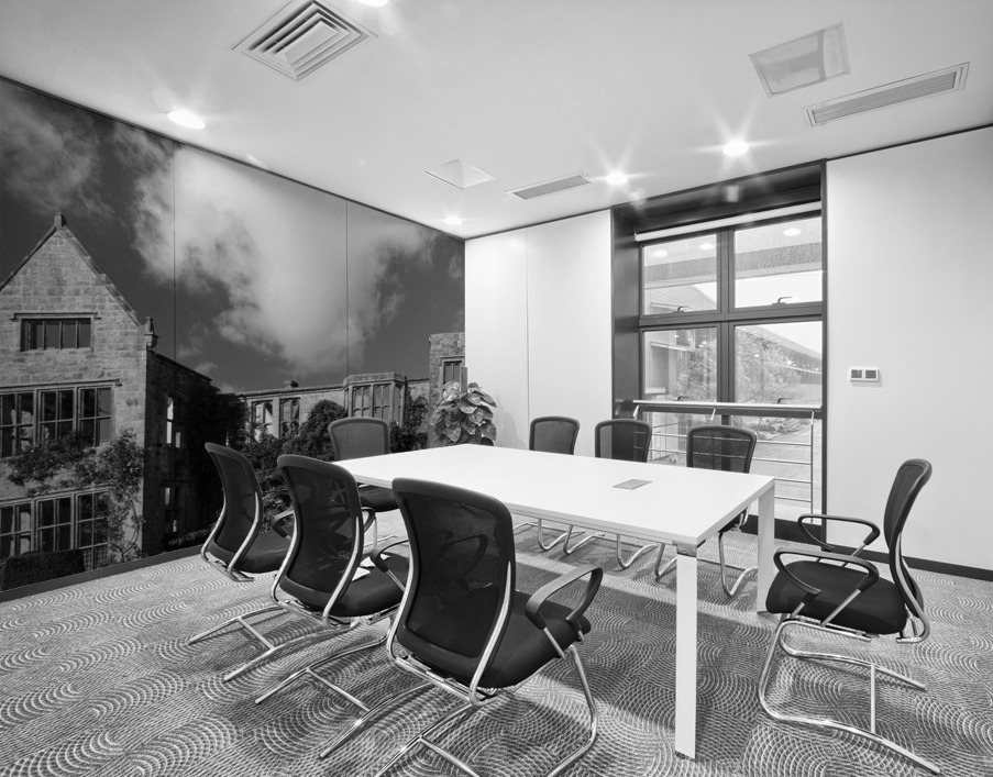 Abandoned historic British building in monochrome Wall Printing