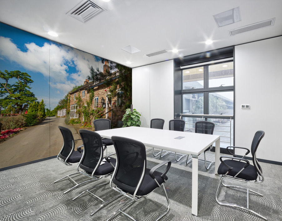 Ancient pub or restaurant on small road Wall Printing