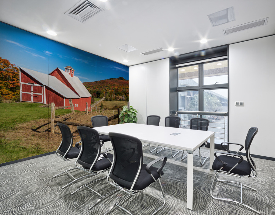 Grandview Farm barn with fall colors in Vermont Wall Printing