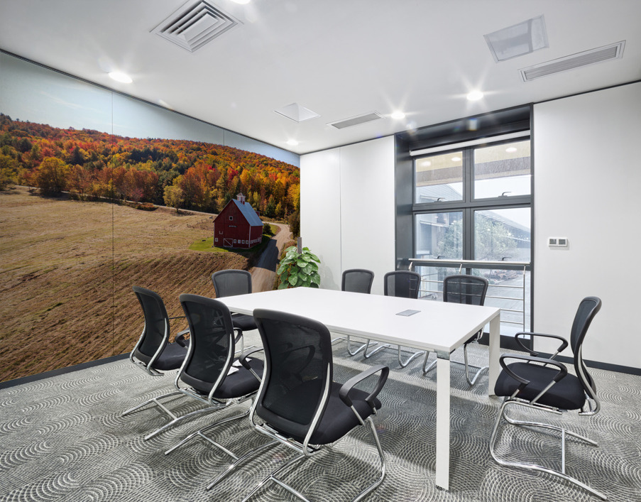 Grandview Farm barn with fall colors in Vermont Wall Printing