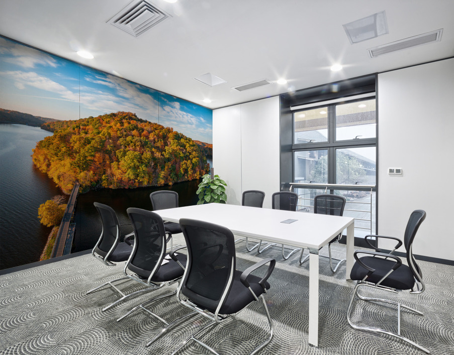 Aerial view of fall leaves in Cheat Lake Park Wall Printing
