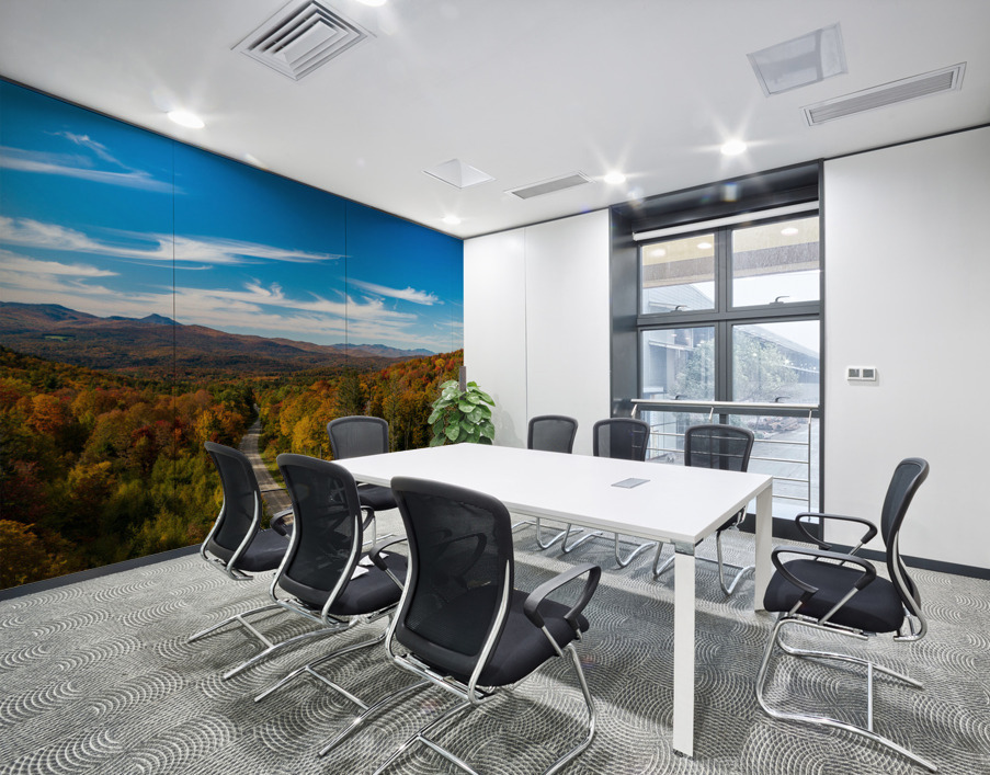Aerial view of Moretown Mountain Road in Vermont Wall Printing