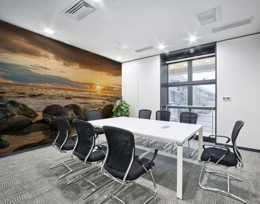 Sunset over rocks from Kee Beach Wall Printing