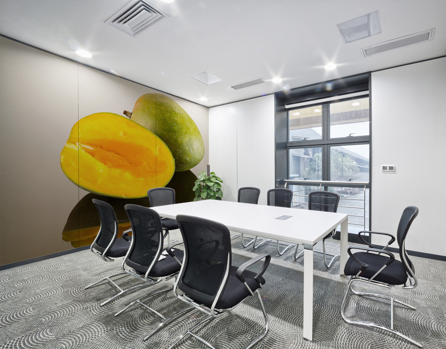 Two mangoes on reflecting surface Wall Printing