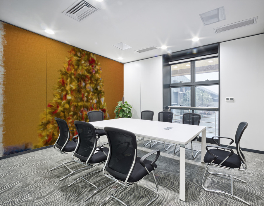 Painting of ornately decorated christmas tree Wall Printing