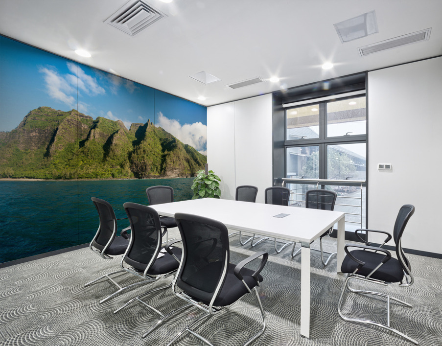 Na Pali coastline taken from sunset cruise along Kauai shore Wall Printing