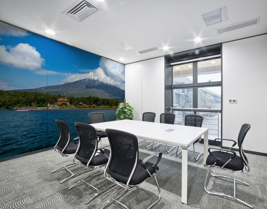 Petrohue harbor and docks by the Osorno volcano in Chile Wall Printing