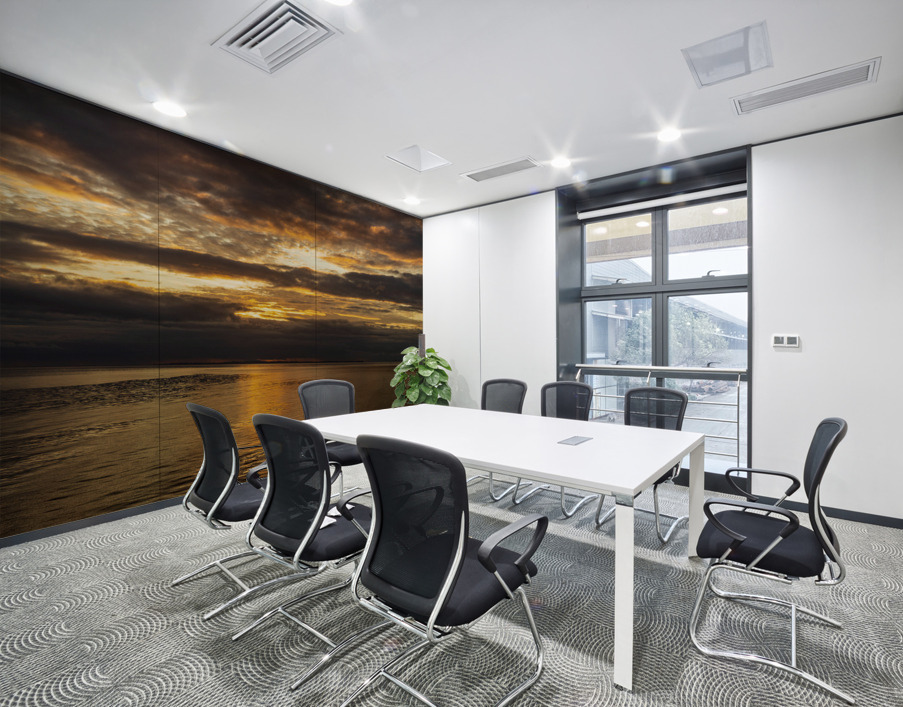 Golden sunset on a cruise on a calm Pacific ocean Wall Printing